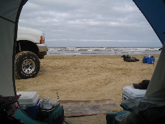 Awesome view out the tent window in PISMO